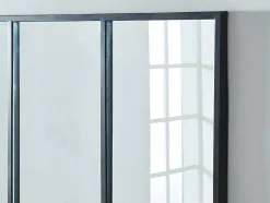 Espelho Janela De Atelie Estilo Industrial Em Ferro Disponivel Em Preto - 4 Paineis - A90 X C120 Cm - Dudley