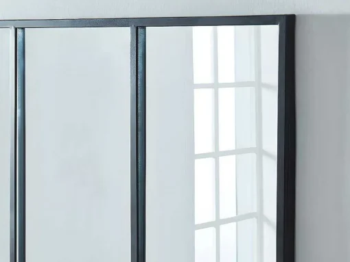 Espelho Janela De Atelie Estilo Industrial Em Ferro Disponivel Em Preto - 4 Paineis - A90 X C120 Cm - Dudley