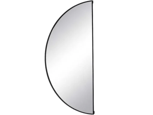 Espelho Semicirculo Design Em Metal C50 X A100 Cm Preto - Gavra