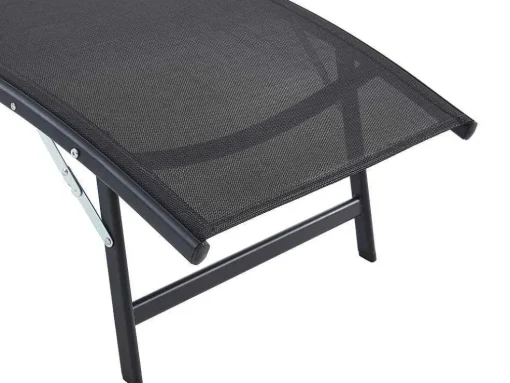 Espreguiçadeira Empilhavel Em Aluminio E Têxtileno Preto - Zensia