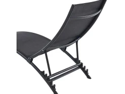 Espreguiçadeira Empilhavel Em Aluminio E Têxtileno Preto - Zensia