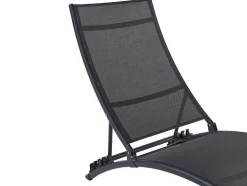 Espreguiçadeira Empilhavel Em Aluminio E Têxtileno Preto - Zensia