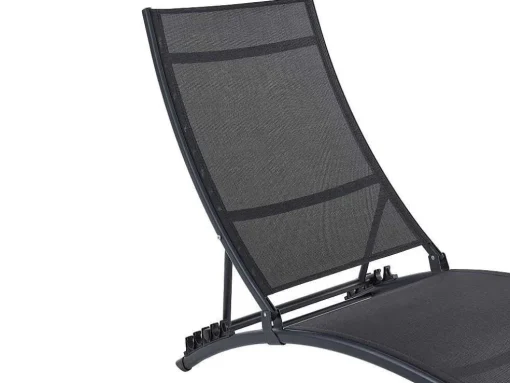 Espreguiçadeira Empilhavel Em Aluminio E Têxtileno Preto - Zensia