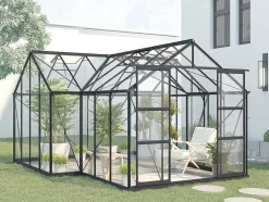 Estufa De Jardim Vidro Temperado 15,5 M Antracite - Narcisse