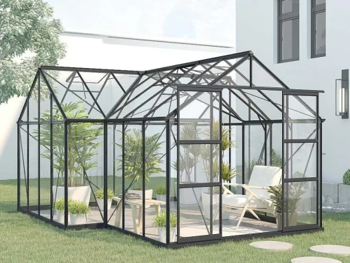Estufa De Jardim Vidro Temperado 15,5 M Antracite - Narcisse