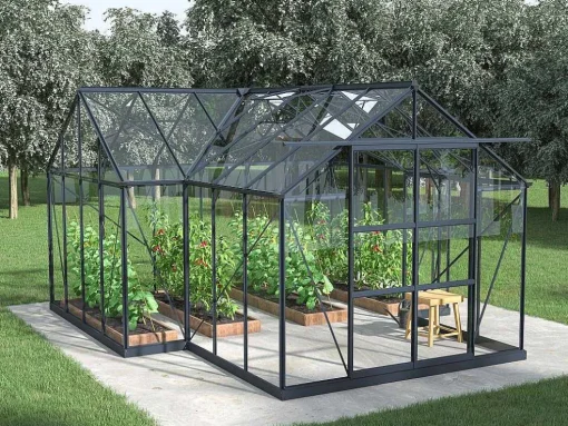 Estufa De Jardim Vidro Temperado 15,5 M Antracite - Narcisse