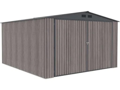 Garagem Em Aco Galvanizado Efeito Madeira Cinzenta 15,1 M - Neron