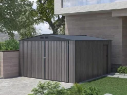 Garagem Em Aco Galvanizado Efeito Madeira Cinzenta 15,1 M - Neron