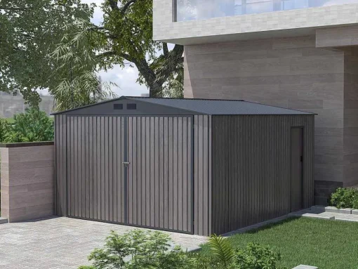 Garagem Em Aco Galvanizado Efeito Madeira Cinzenta 15,1 M - Neron