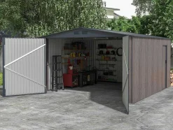 Garagem Em Aco Galvanizado Efeito Madeira Cinzenta 15,1 M - Neron