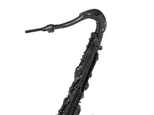 Grande Estátua De Saxofone Em Resina C29 X L16 X A62 Cm Preto - Musania