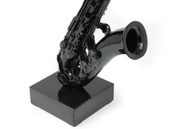 Grande Estátua De Saxofone Em Resina C29 X L16 X A62 Cm Preto - Musania