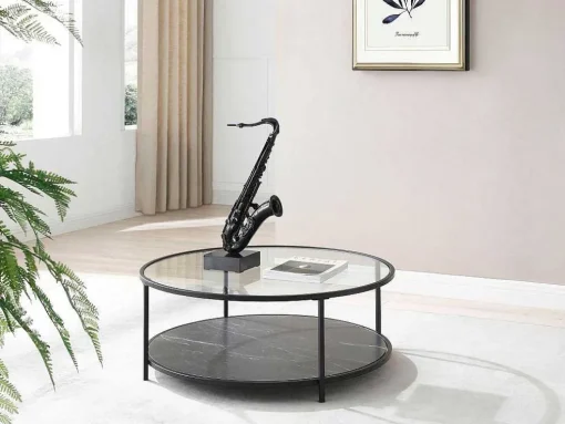 Grande Estátua De Saxofone Em Resina C29 X L16 X A62 Cm Preto - Musania