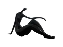 Grande Estátua Madeleine Ii Em Resina - Comp.36 X Alt.22 Cm - Preto