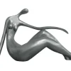 Grande Estátua Madeleine Ii Em Resina - Comp.36 X Alt.22 Cm - Prateada