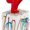 Grande Estátua Soledad Ii Em Resina - Comp.73 X Alt.57 Cm - Vermelho