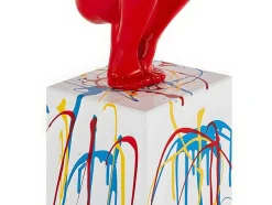Grande Estátua Soledad Ii Em Resina - Comp.73 X Alt.57 Cm - Vermelho