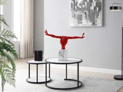 Grande Estátua Soledad Ii Em Resina - Comp.73 X Alt.57 Cm - Vermelho