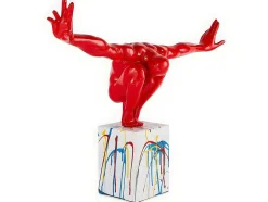 Grande Estátua Soledad Ii Em Resina - Comp.73 X Alt.57 Cm - Vermelho