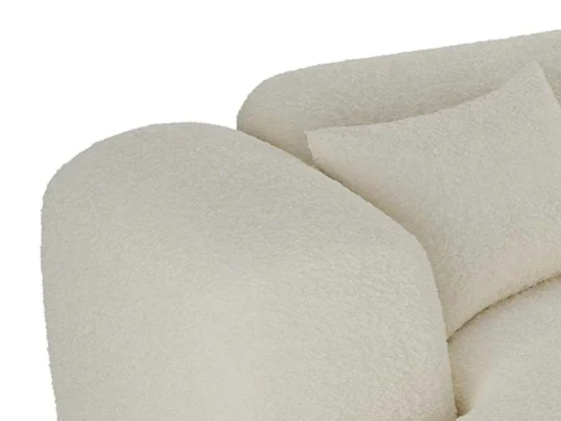 Grande Sofá De Canto Panorâmico Tecido Boucle Branco - Pogni De Maison Cephy