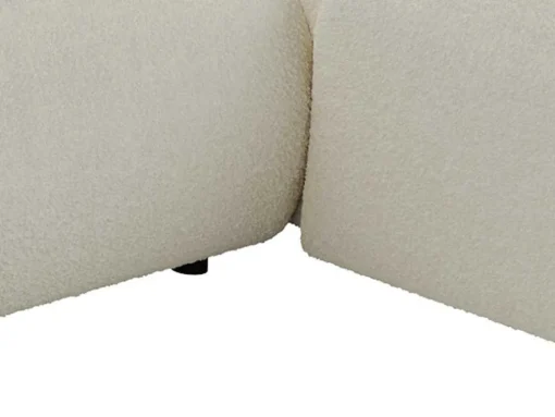 Grande Sofá De Canto Panorâmico Tecido Boucle Branco - Pogni De Maison Cephy