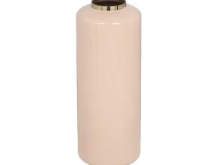 Grande Vaso Em Metal Esmaltado D. 19 X A. 50 Cm Bege E Dourado - Goriat