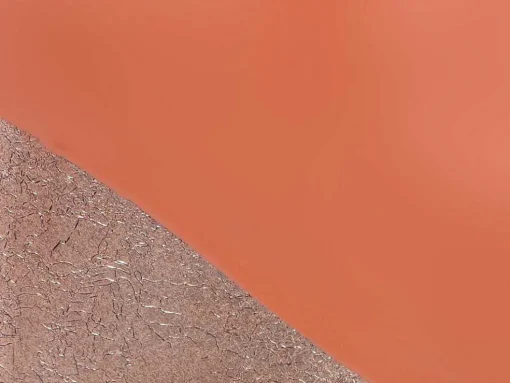 Grande Vaso Em Metal Esmaltado D. 30 X A. 82 Cm Terracota E Folha Acobreada - Perlin
