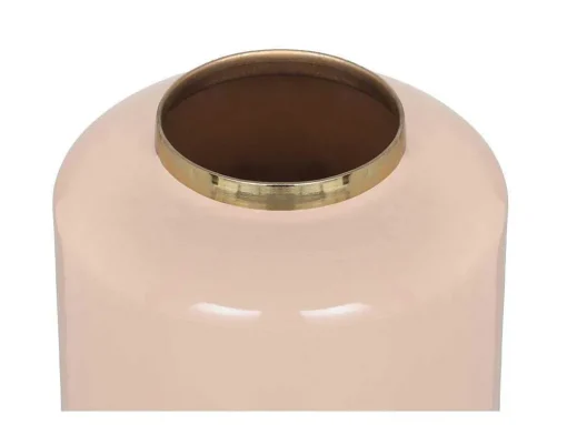 Grande Vaso Em Metal Esmaltado D. 19 X A. 50 Cm Bege E Dourado - Goriat