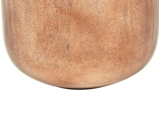 Grande Vaso Em Metal Esmaltado D. 30 X A. 82 Cm Terracota E Folha Acobreada - Perlin