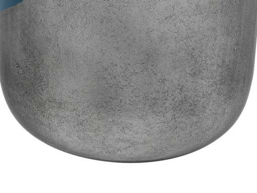 Grande Vaso Em Metal Esmaltado D. 30 X A. 82 Cm Preto E Folha Prateada - Perlin