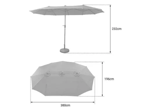 Guarda-Chuva Duplo 2X4M Linai Cinza