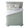 Housse De Couette 100% Coton 1 Piece Vert A Pois Blancs 140X240