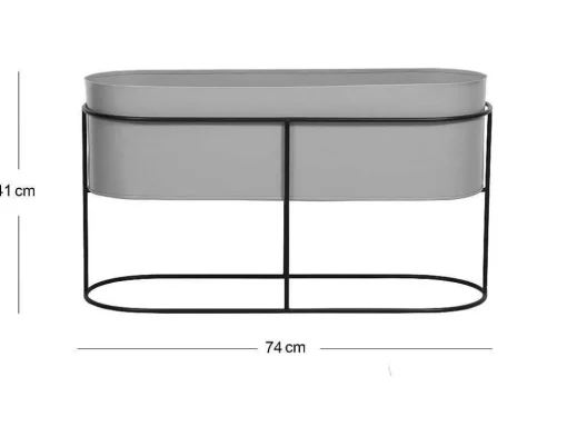 Jardineira Interior Ou Exterior De Pe C.74 X A.40 Cm Metal Cinzento-Claro - Ravina
