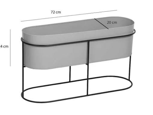 Jardineira Interior Ou Exterior De Pe C.74 X A.40 Cm Metal Cinzento-Claro - Ravina
