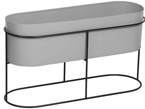 Jardineira Interior Ou Exterior De Pe C.74 X A.40 Cm Metal Cinzento-Claro - Ravina
