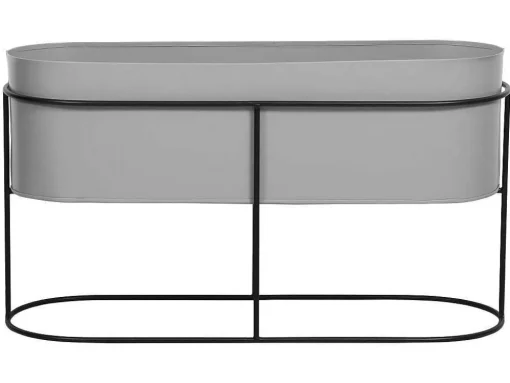 Jardineira Interior Ou Exterior De Pe C.74 X A.40 Cm Metal Cinzento-Claro - Ravina