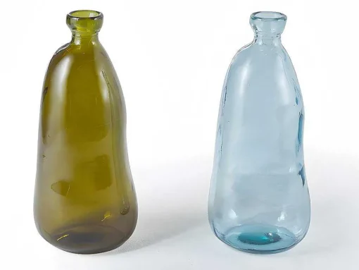 Jarra Estilo Garrafao Em Vidro Reciclado De A. 51 Cm Cor Transparente Azulado - Pyrite