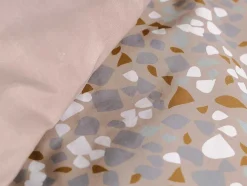 Jogo De Cama Algodao Estampagem Terrazzo, Capa De Edredão 220 X 240 Cm + 2 Fronhas 63 X 63 Cm Multicolor - Terazino
