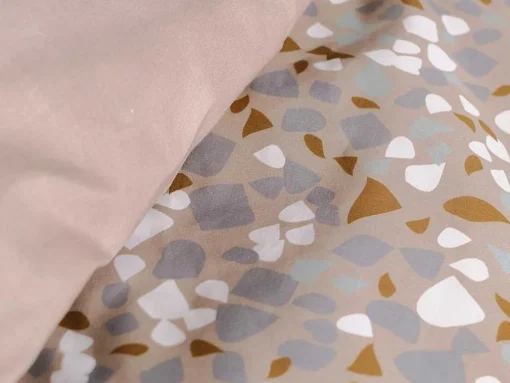 Jogo De Cama Algodao Estampagem Terrazzo, Capa De Edredão 220 X 240 Cm + 2 Fronhas 63 X 63 Cm Multicolor - Terazino