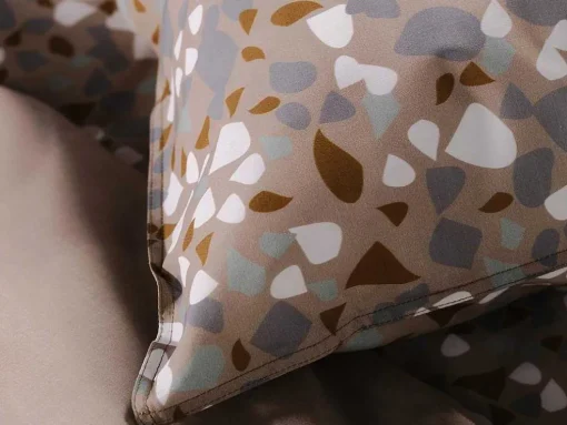 Jogo De Cama Algodao Estampagem Terrazzo, Capa De Edredão 220 X 240 Cm + 2 Fronhas 63 X 63 Cm Multicolor - Terazino