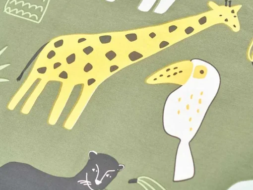 Jogo De Cama De Criança, Animais Da Savana, Algodao 57 Fios/Cm , Capa De Edredão 140 X 200 Cm + 1 Fronha Multicolor - Zolika