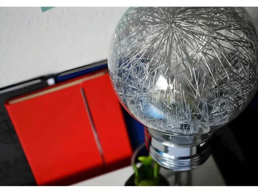 Lampada De Mesa Bulb, Cromio, 14,5X14,5X40 Cm, Epikasa