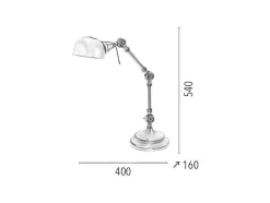Lampada De Mesa Kadina, Cromio, 40X16X54 Cm, Epikasa