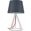 Lampada De Mesa Konan, Carvalho Branqueado, Vermelho, Antracite, 30X30X51 Cm, Epikasa