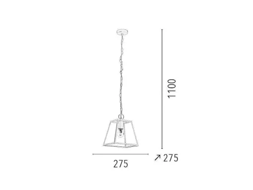 Lampada De Suspensao Amata, Branco, 27,5X27,5X110 Cm, Epikasa