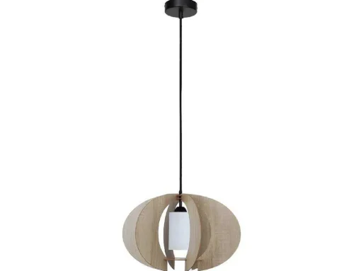 Lampada De Suspensao Pola, Carvalho, Preto, Branco, 49X49X110 Cm, Epikasa