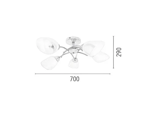 Lampada De Suspensao Viletta, Cromio, Branco, 70X70X29 Cm, Epikasa