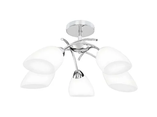 Lampada De Suspensao Viletta, Cromio, Branco, 70X70X29 Cm, Epikasa
