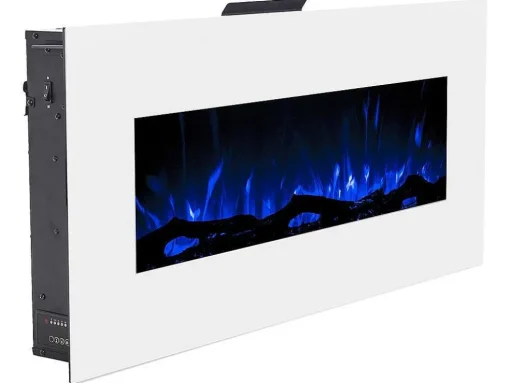 Lareira Elétrica De Parede Lalita - C110 X L14 X A49 Cm - Branco