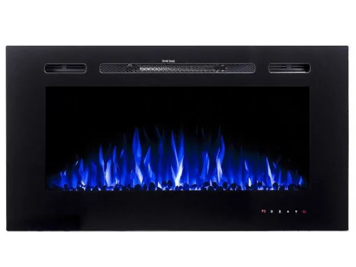 Lareira Elétrica De Parede De C101,6 X L14 X A54,4 Cm Cor Preto - Calbuco